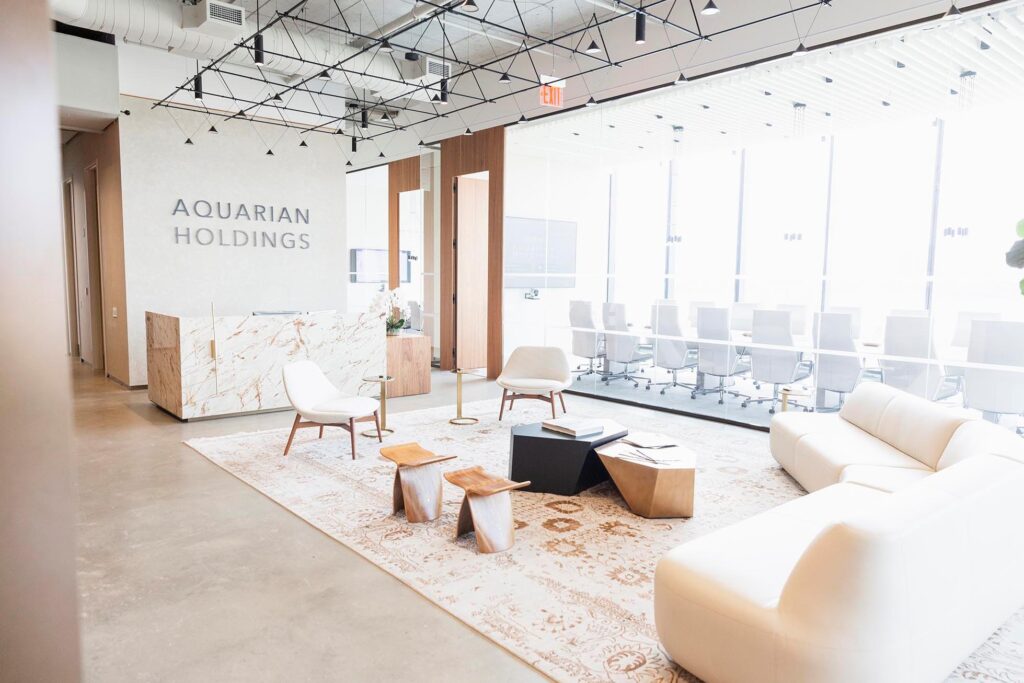Aquarian HQ reception desk and lobby